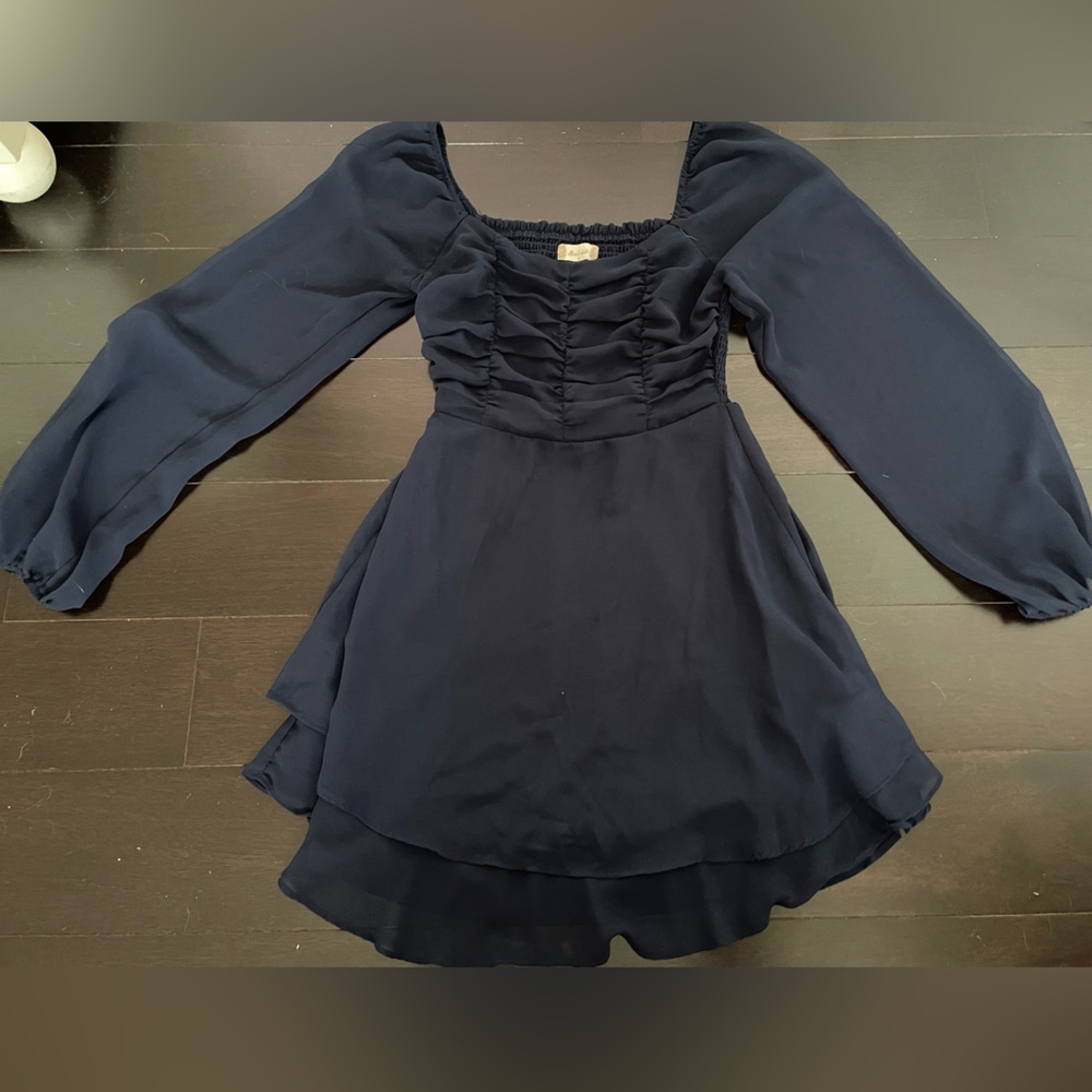 Altar’d State - Navy blue ruffled dress